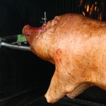 Ganze Sau am Spieß